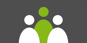 News-Icon Personengruppe Drei Personenicons auf grauem Hintergrund